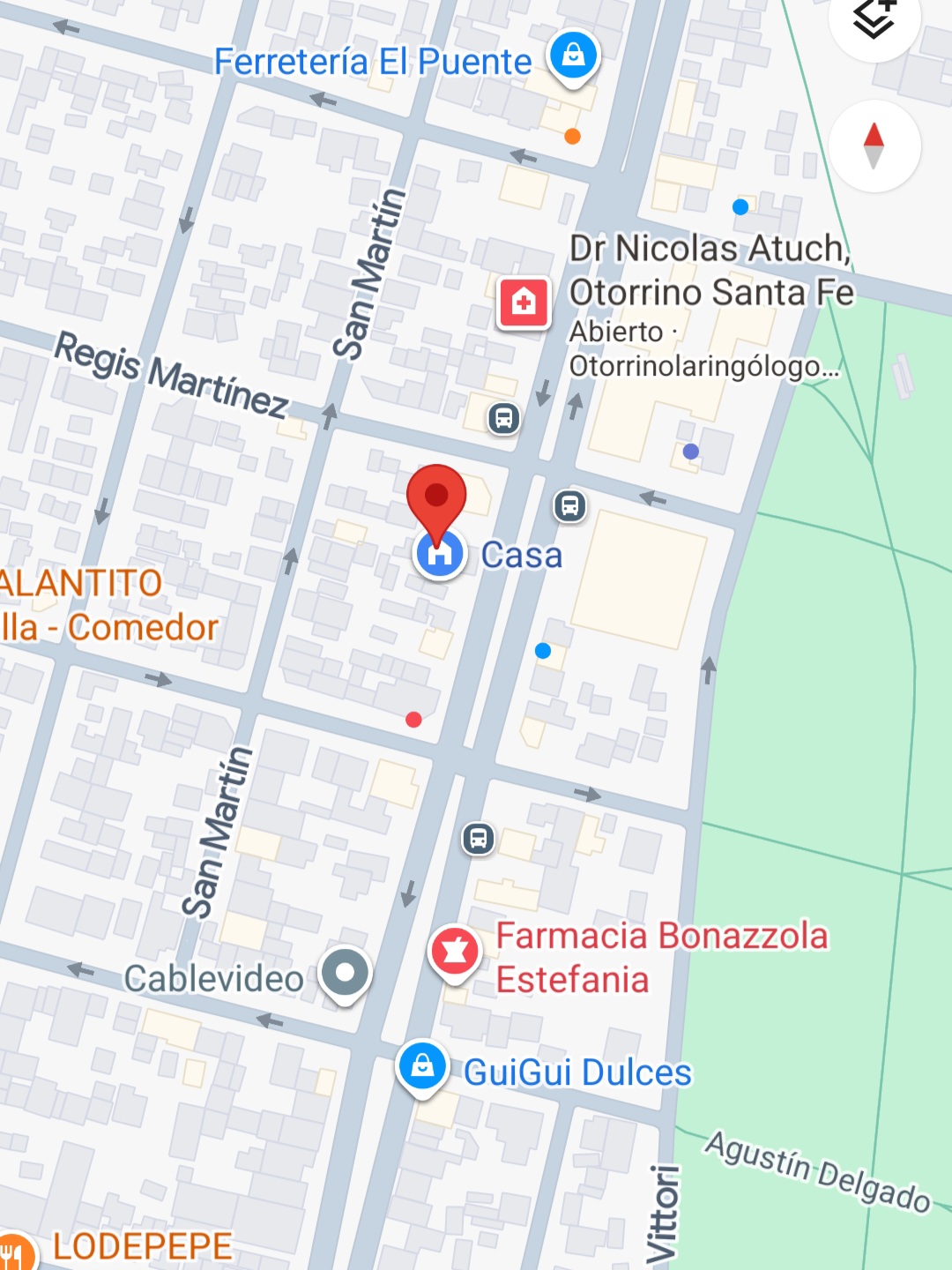 Ubicación Recuerdos Personales en Santa Fe